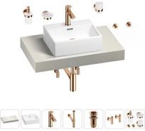 Раковина Wellsee 43 см со столешницей 80 смGraceful Proв наборе 10 в 1 201012154