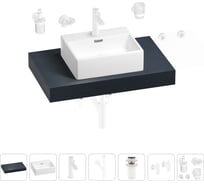 Раковина Wellsee 43 см со столешницей 80 см Graceful Pro 201012170 в наборе 10 в 1