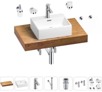 Раковина Wellsee 43 см со столешницей 80 см Graceful Pro 201012171 в наборе 10 в 1