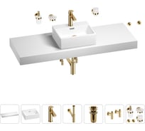 Раковина Wellsee 43 см со столешницей 140 см Graceful Pro 201012373 в наборе 10 в 1