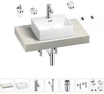 Раковина Wellsee 43 см со столешницей 80 смGraceful Proв наборе 10 в 1 201012151