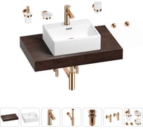 Раковина Wellsee 43 см со столешницей 80 смGraceful Proв наборе 10 в 1 201012184