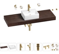 Раковина Wellsee 43 см со столешницей 140 см Graceful Pro 201012368 в наборе 10 в 1