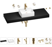 Раковина Wellsee 43 см со столешницей 140 см Graceful Pro 201012383 в наборе 10 в 1