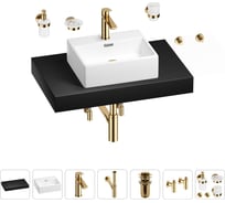 Раковина Wellsee 43 см со столешницей 80 смGraceful Proв наборе 10 в 1 201012203