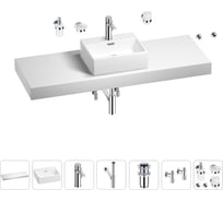 Раковина Wellsee 43 см со столешницей 140 см Graceful Pro 201012376 в наборе 10 в 1