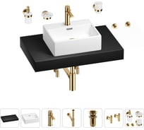 Раковина Wellsee 43 см со столешницей 80 смGraceful Proв наборе 10 в 1 201012208