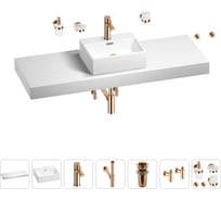 Раковина Wellsee 43 см со столешницей 140 см Graceful Pro 201012379 в наборе 10 в 1