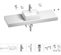 Раковина Wellsee 43 см со столешницей 140 см Graceful Pro 201012371 в наборе 10 в 1