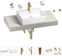 Раковина Wellsee 50 см со столешницей 100 смGraceful Proв наборе 10 в 1 201012458