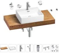 Раковина Wellsee 50 см со столешницей 100 см Graceful Pro 201012471 в наборе 10 в 1