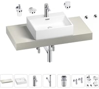 Раковина Wellsee 50 см со столешницей 100 смGraceful Proв наборе 10 в 1 201012456