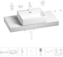 Раковина Wellsee 50 см со столешницей 100 смGraceful Proв наборе 10 в 1 201012500