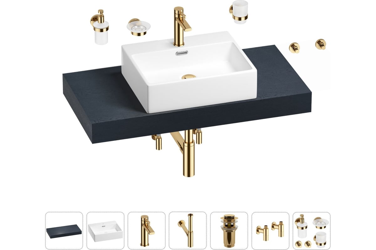 Раковина Wellsee 50 см со столешницей 100 см Graceful Pro 201012468 в ...