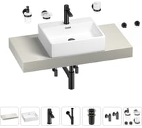 Раковина Wellsee 50 см со столешницей 100 смGraceful Proв наборе 10 в 1 201012457