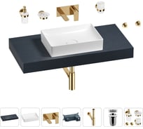 Раковина Wellsee 50 см со столешницей 100 смPure BY201011223 в наборе 9 в 1 201011223