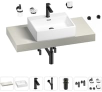 Раковина Wellsee 50 см со столешницей 100 смGraceful Proв наборе 10 в 1 201012452