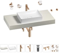 Раковина Wellsee 50 см со столешницей 100 смPure BY201011199 в наборе 10 в 1 201011199
