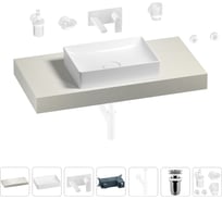 Раковина Wellsee 50 см со столешницей 100 смPure BY201011205 в наборе 9 в 1 201011205