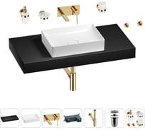 Раковина Wellsee 50 см со столешницей 100 смPure BY201011308 в наборе 9 в 1 201011308