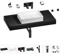 Раковина Wellsee 50 см со столешницей 100 смPure BY201011302 в наборе 9 в 1 201011302