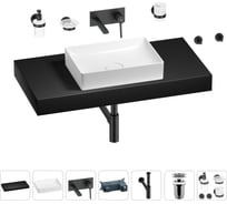 Раковина Wellsee 50 см со столешницей 100 смPure BY201011307 в наборе 9 в 1 201011307