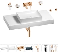 Раковина Wellsee 50 см со столешницей 100 смPure BY201011289 в наборе 9 в 1 201011289