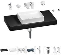 Раковина Wellsee 50 см со столешницей 100 смPure BY201011301 в наборе 9 в 1 201011301