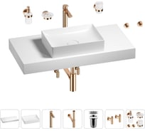 Раковина Wellsee 50 см со столешницей 100 смPure BY201011274 в наборе 10 в 1 201011274