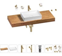 Раковина Wellsee 50 см со столешницей 120 см Pure BY 201011358 в наборе 10 в 1