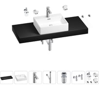 Раковина Wellsee 50 см со столешницей 120 см Graceful Pro 201012561 в наборе 10 в 1