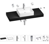 Раковина Wellsee 50 см со столешницей 120 см Graceful Pro 201012566 в наборе 10 в 1