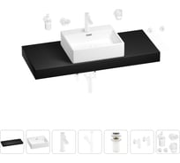 Раковина Wellsee 50 см со столешницей 120 см Graceful Pro 201012570 в наборе 10 в 1