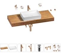 Раковина Wellsee 50 см со столешницей 120 см Pure BY 201011359 в наборе 10 в 1