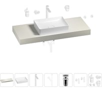 Раковина Wellsee 50 см со столешницей 120 смPure BY201011315 в наборе 10 в 1 201011315