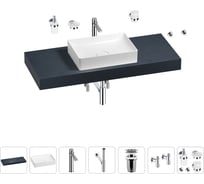 Раковина Wellsee 50 см со столешницей 120 смPure BY201011336 в наборе 10 в 1 201011336