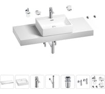 Раковина Wellsee 50 см со столешницей 120 см Graceful Pro 201012556 в наборе 10 в 1