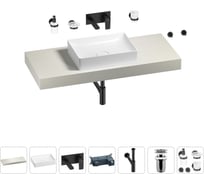 Раковина Wellsee 50 см со столешницей 120 смPure BY201011322 в наборе 9 в 1 201011322