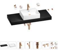 Раковина Wellsee 50 см со столешницей 120 см Graceful Pro 201012569 в наборе 10 в 1