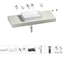 Раковина Wellsee 50 см со столешницей 120 смPure BY201011326 в наборе 9 в 1 201011326