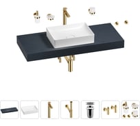 Раковина Wellsee 50 см со столешницей 120 смPure BY201011333 в наборе 10 в 1 201011333