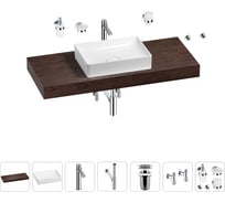 Раковина Wellsee 50 см со столешницей 120 смPure BY201011376 в наборе 10 в 1 201011376