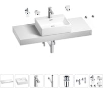 Раковина Wellsee 50 см со столешницей 120 см Graceful Pro 201012551 в наборе 10 в 1