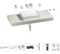Раковина Wellsee 50 см со столешницей 120 смPure BY201011321 в наборе 9 в 1 201011321