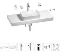 Раковина Wellsee 50 см со столешницей 120 см Pure BY 201011391 в наборе 10 в 1