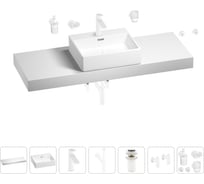 Раковина Wellsee 50 см со столешницей 140 см Graceful Pro 201012615 в наборе 10 в 1