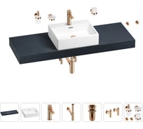 Раковина Wellsee 50 см со столешницей 140 см Graceful Pro 201012589 в наборе 10 в 1