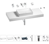 Раковина Wellsee 50 см со столешницей 120 см Pure BY 201011406 в наборе 9 в 1