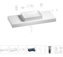 Раковина Wellsee 50 см со столешницей 120 см Pure BY 201011410 в наборе 9 в 1