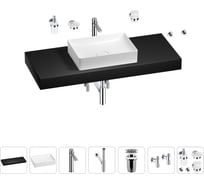 Раковина Wellsee 50 см со столешницей 120 см Pure BY 201011416 в наборе 10 в 1